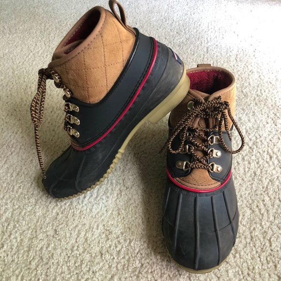 Tommy Hilfiger Shoes - Tommy Hilfiger Black and Brown Ankle Boots